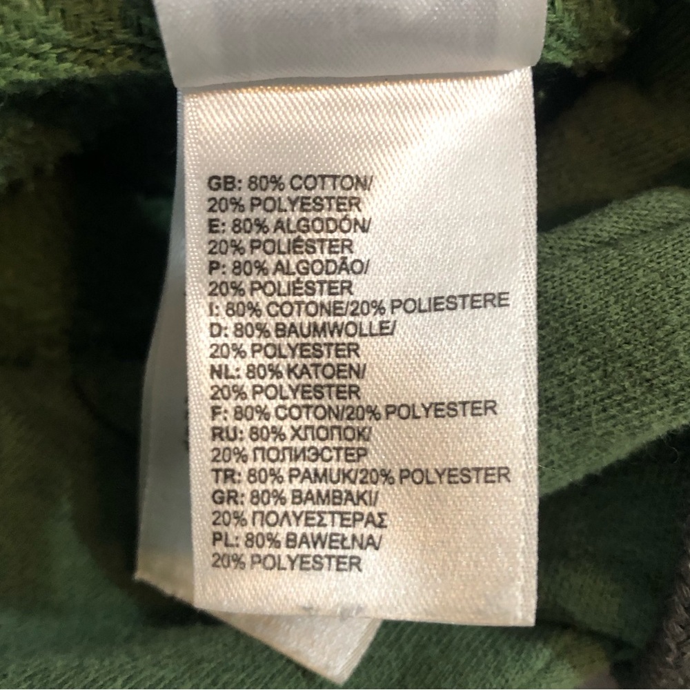 The North Face logo Fleece Hoody Sweatshirt men’s  L Green Half Dome gorp hike - Picture 9 of 11